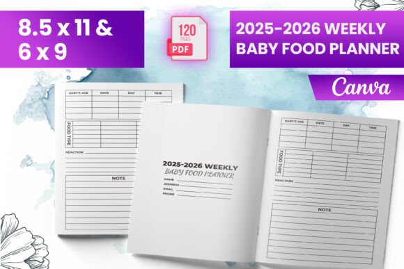 2025-2026 Weekly Baby Food Planner KDP