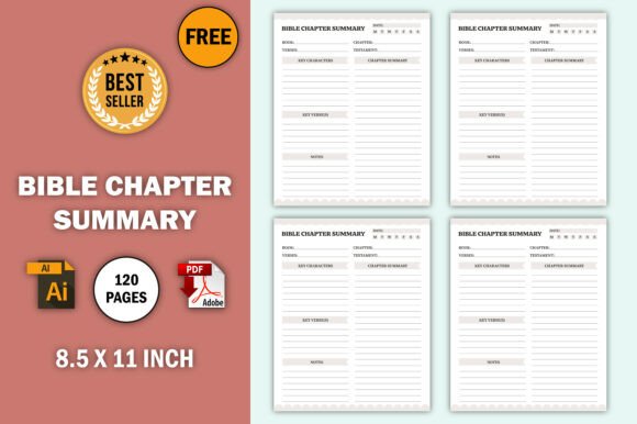 Bible Chapter Summary: Editable Print-Ready Templates for KDP and More