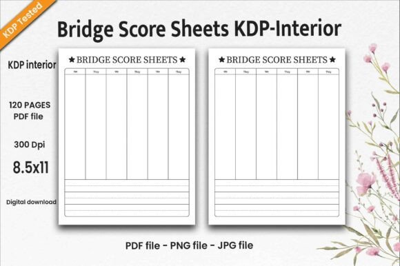 Bridge Score Sheets-KDP Interior: A Reliable Solution for Seamless Printing and Uploading
