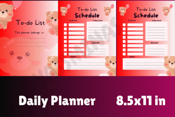 Cute Daily Planner for Bear Lovers