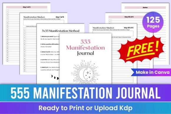 Free 555 Manifestation Journal Canva