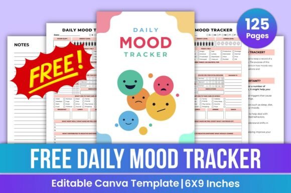 Free Daily Mood Tracker Canva Template