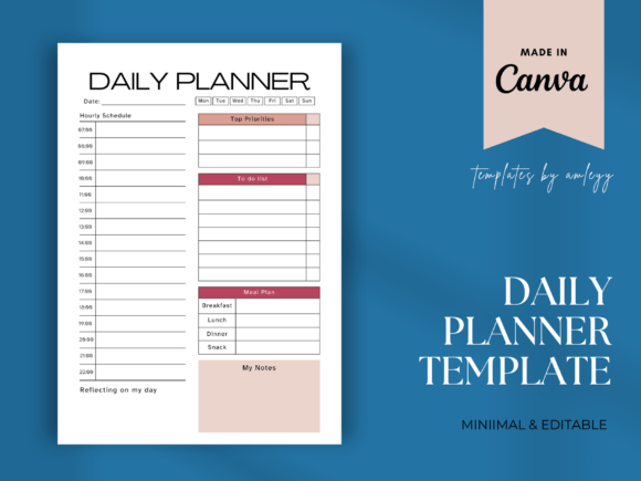 Free Daily Planner Template for Canva