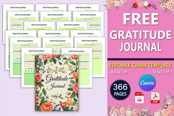 Free Gratitude Journal Canva Template