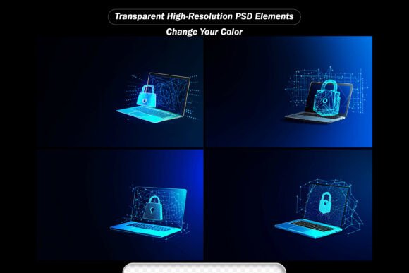 Modern Illustration of Data Protection and Light Effects for Creative Projects