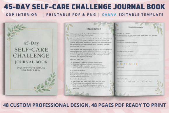 Prioritize Your Well-Being with the 45-Day Self-Care Challenge Journal Book